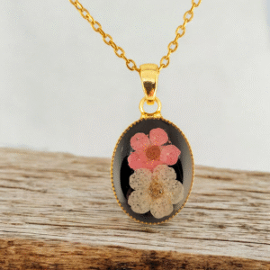 Naszyjnik z dwiema niezapominajkami – Botanica Verde